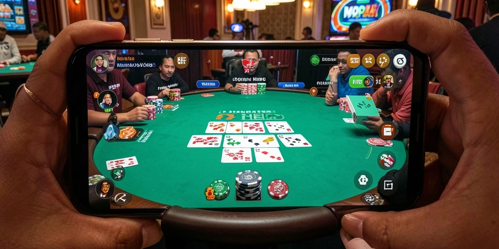 Tampilan menarik dari gameplay poker di 8II.