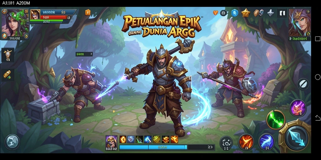 Screenshot A200M menampilkan aksi pertempuran mendebarkan dalam dunia ARPG.