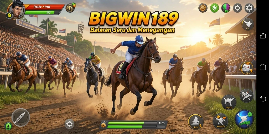 Tampilan menegangkan dari gameplay balapan di BIGWIN189.