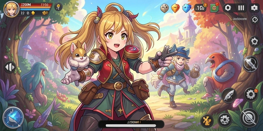 Screenshot J200M menampilkan aksi seru dalam pertarungan Anime.