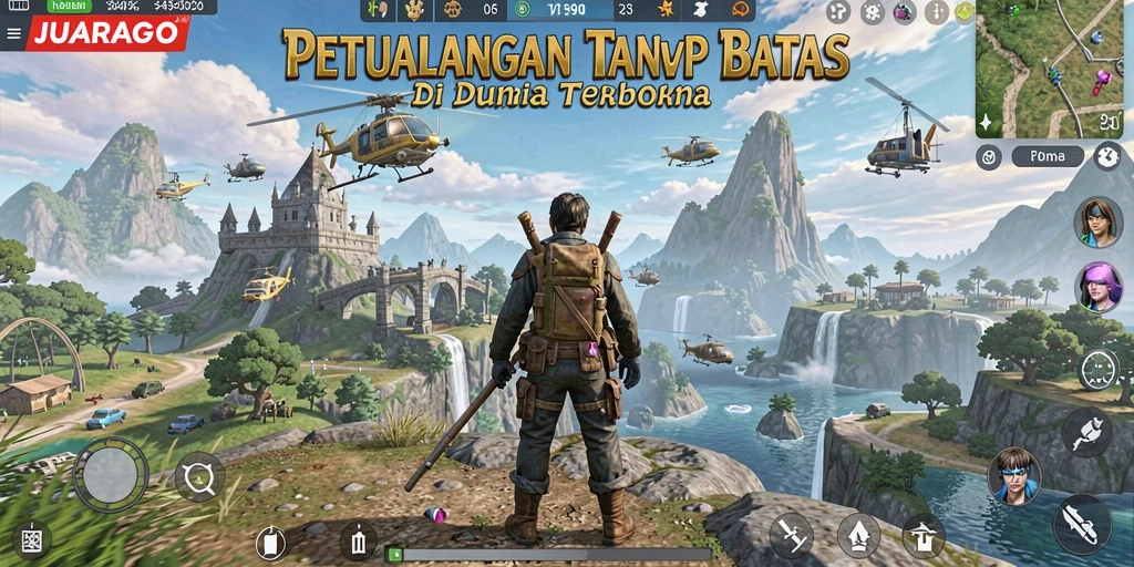 Tampilan gameplay JUARAGO yang menakjubkan dalam dunia terbuka.