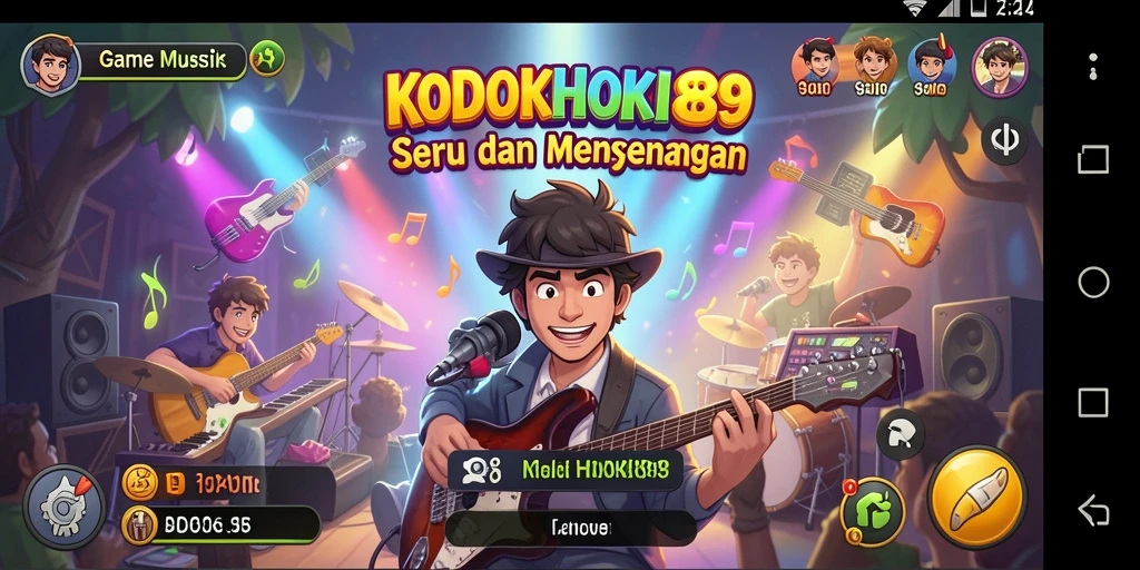 Tampilan gameplay seru di KODOKHOKI889 dengan berbagai lagu untuk dinyanyikan.