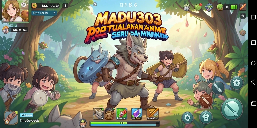 Tampilan gameplay MADU303 dengan karakter Anime yang dinamis.