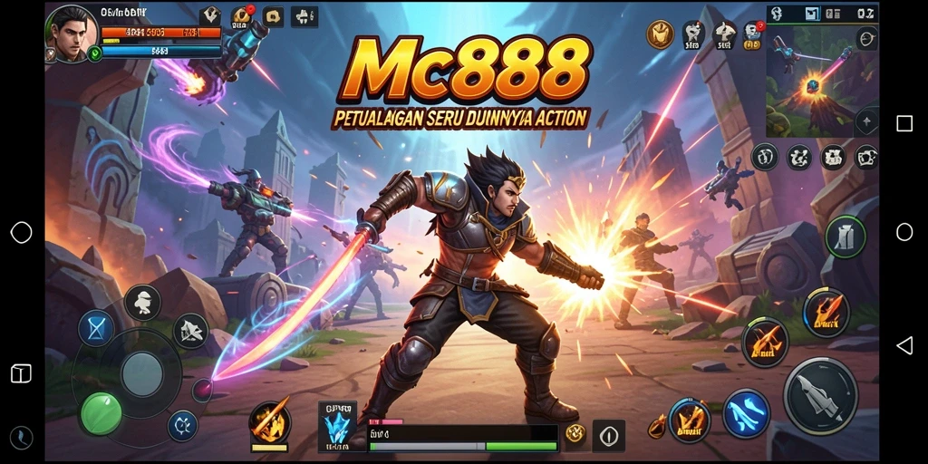 Screenshot utama MC888 menampilkan aksi mendebarkan dalam permainan.